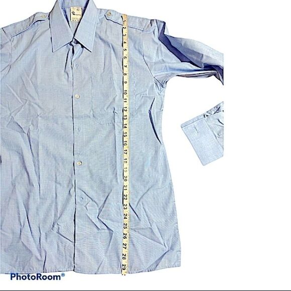 Vintage Textilia Italian pale blue dress  shirt Size 15.5 NWT - Picture 7 of 8